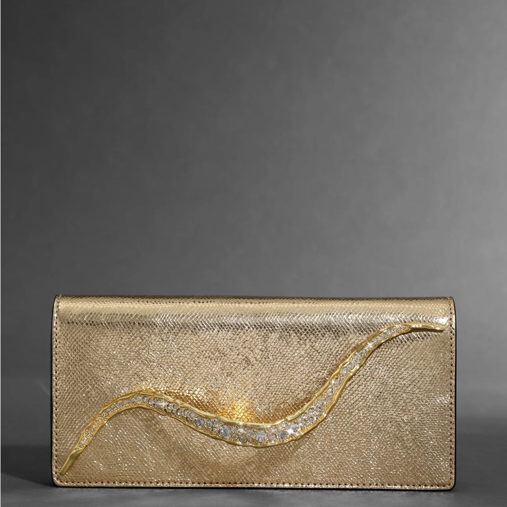 Alexis Bittar Crystal Curve Clutch (gold)